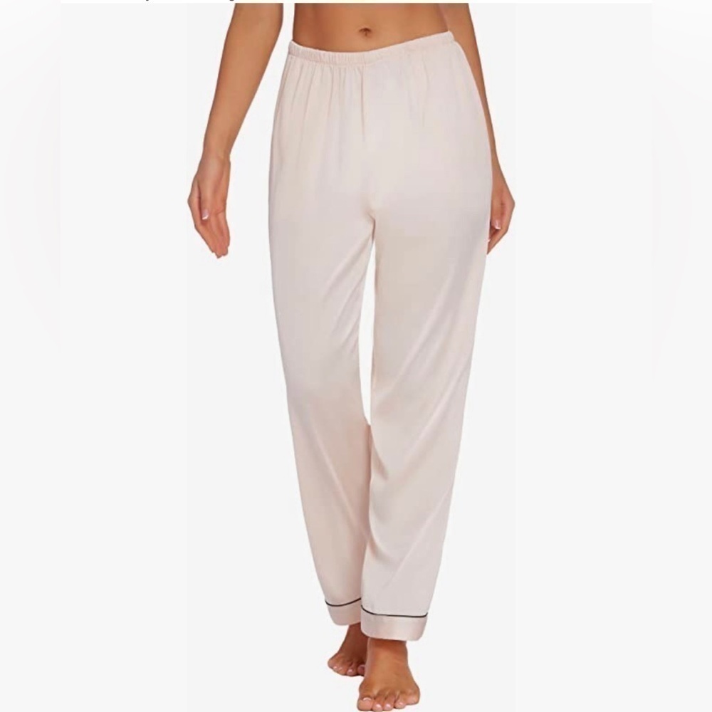 Silk Pajama Pants Women's Casual Long Lounge Pants Satin Sleepwear Pj Bottoms